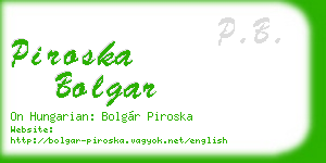 piroska bolgar business card